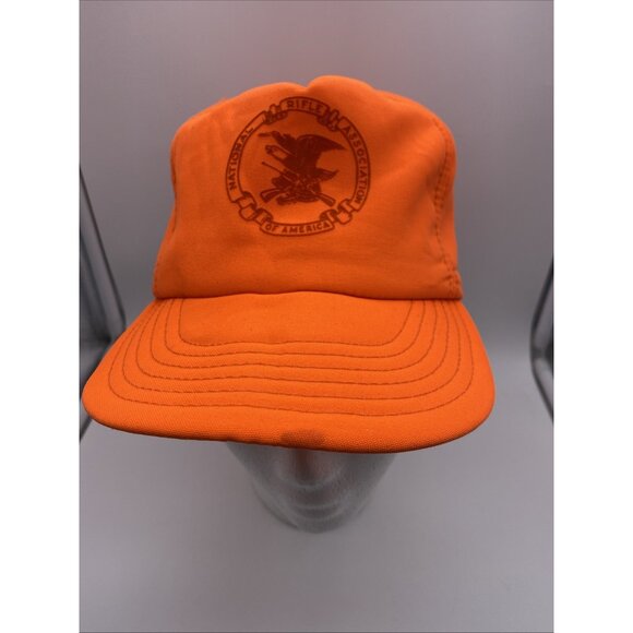 NRA Blaze Orange Vintage Adjustable Baseball Cap Hat Snap-back 90's - Picture 3 of 14